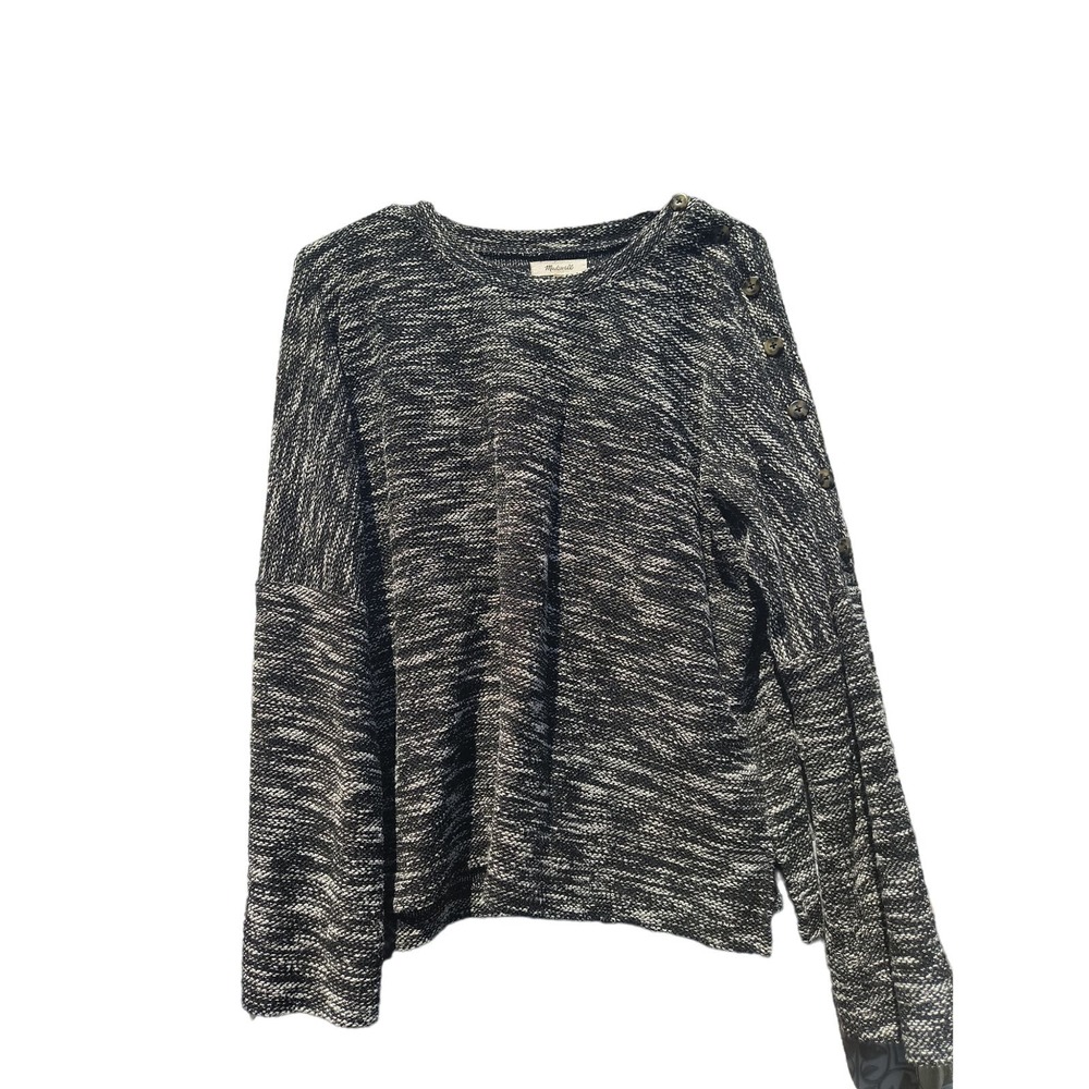 Madewell black and white bell sleeve size large sweater